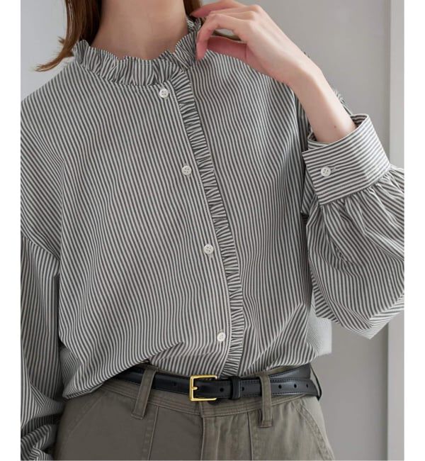 SLOBE IENA「《追加2》ミニフリルブラウス」|シャツ・ブラウス|