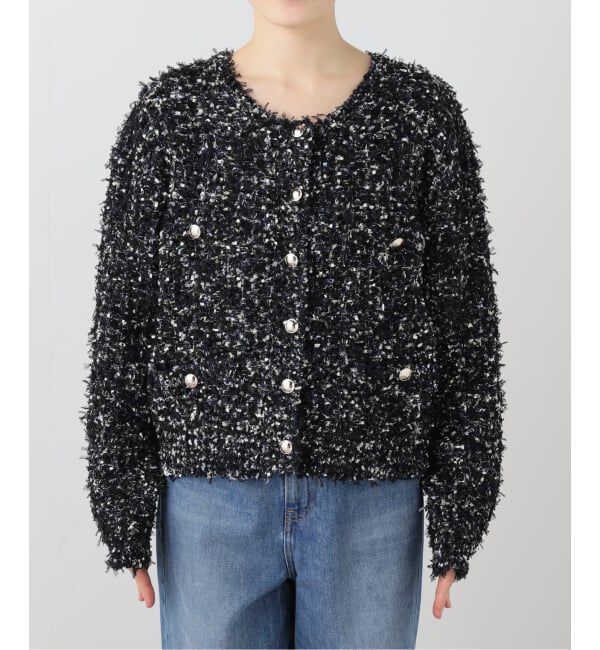 SLOBE IENA「ニットツイードジャケット」|その他|ネイビー