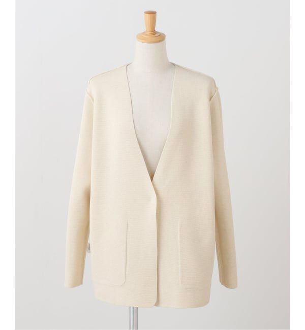 SLOBE IENA「ミラノリブVネックニットジャケット」|ノーカラージャケット|