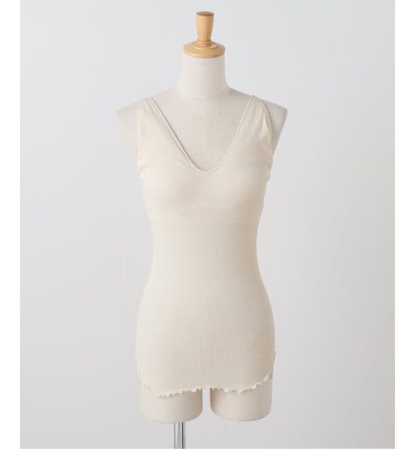 IENA LA BOUCLE「HAKUJI/ハクジ TWIST COTTON Vネック タンクトップ H232697」|タンクトップ|ナチュラル