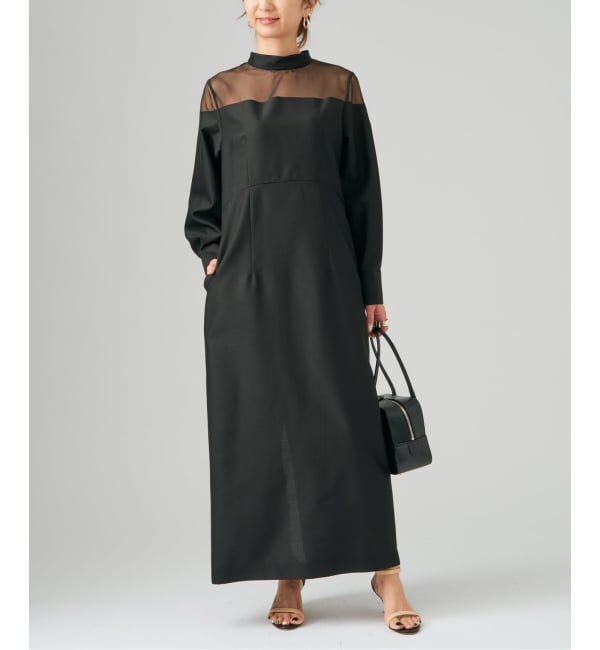 VERMEIL par iena「シルクウールワンピース」|ワンピース|ブラック