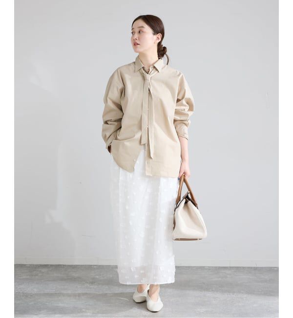 IENA「T/C タイ付きプレーンシャツ」|シャツ・ブラウス|