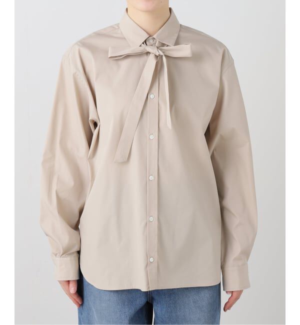IENA「T/C タイ付きプレーンシャツ」|シャツ・ブラウス|