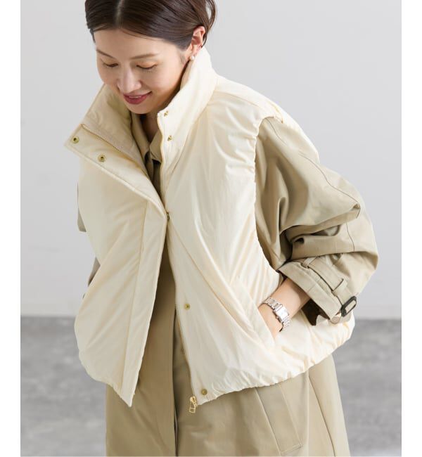 IENA「撥水ウォッシャブル中綿ベスト」|ダウン|ナチュラル