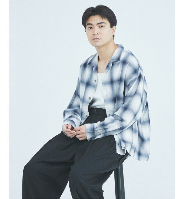 J.S.Homestead「J.S.Homestead / リラックス オンブレ オープン カラー シャツ」|シャツ・ブラウス|