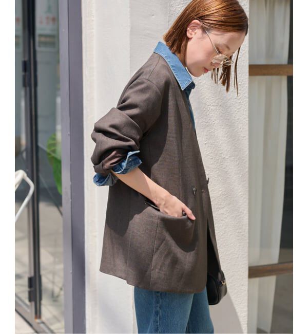 JOURNAL STANDARD relume「メランジノーカラーダブルジャケット」|ノーカラージャケット|