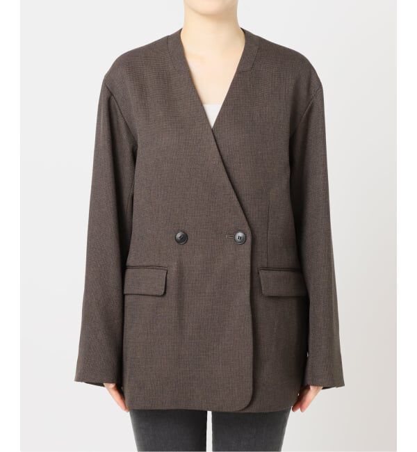 JOURNAL STANDARD relume「メランジノーカラーダブルジャケット」|ノーカラージャケット|