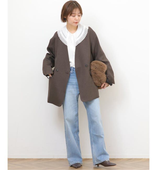 JOURNAL STANDARD relume「メランジノーカラーダブルジャケット」|ノーカラージャケット|