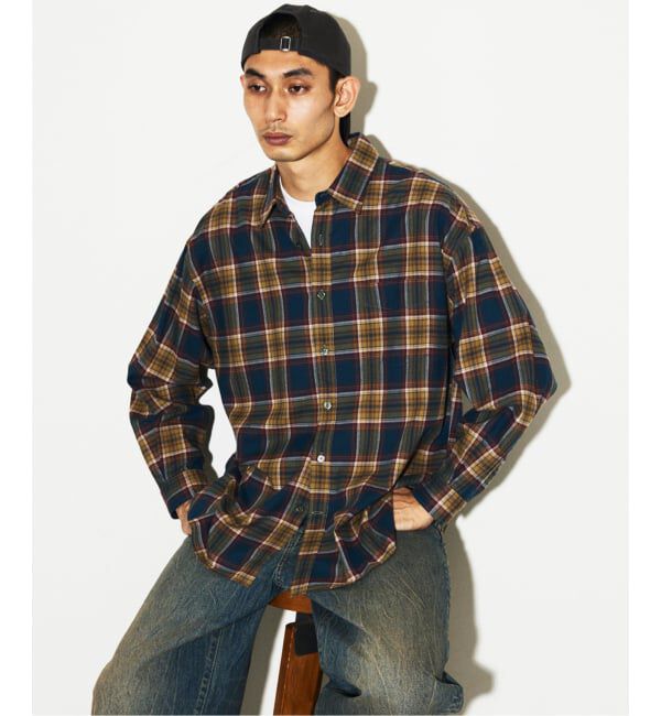 JOURNAL STANDARD「STILL AUTHENTIC / スティルオーセンティック ネル レギュラーカラーシャツ」|シャツ・ブラウス|グリーン