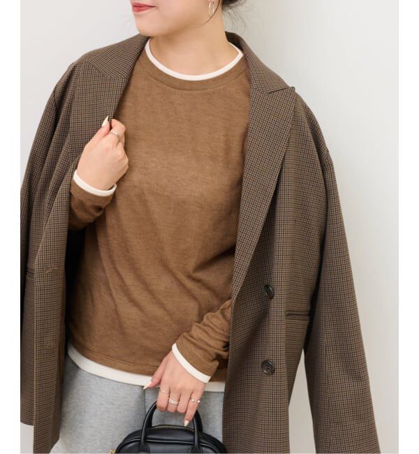 JOURNAL STANDARD relume「《追加》フェイクレイヤードロングスリーブTEE」|Tシャツ・カットソー|ブラウン
