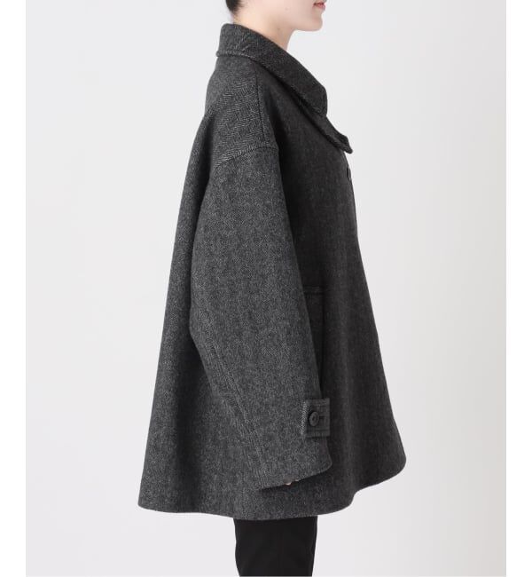 JOURNAL STANDARD「MANTECO ヘリンボン フレアバルカラーコート」|ステンカラーコート|