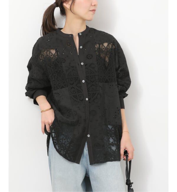 JOURNAL STANDARD relume「《追加 / 新色》パッチワークレースシャツ」|シャツ・ブラウス|ブラック