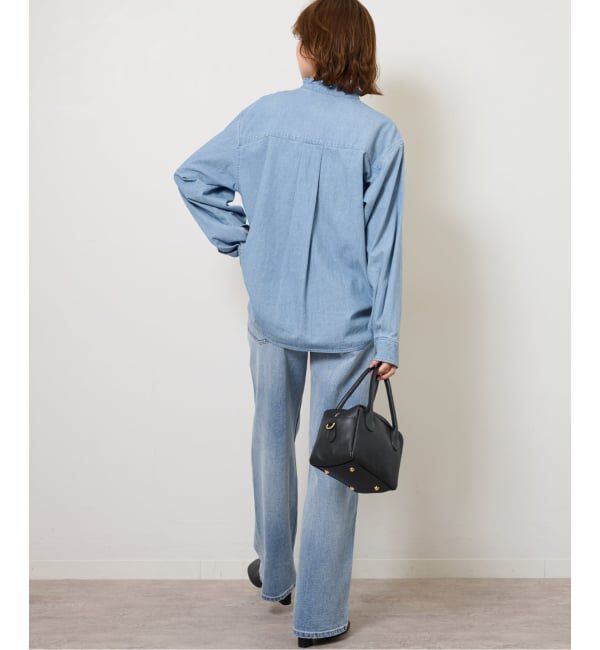 JOURNAL STANDARD relume「《追加3 / 新色》スタンドネックデニムフリルブラウス」|シャツ・ブラウス|