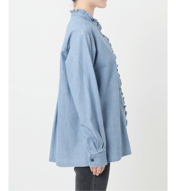 JOURNAL STANDARD relume「《追加3 / 新色》スタンドネックデニムフリルブラウス」|シャツ・ブラウス|