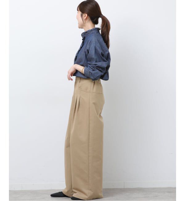 JOURNAL STANDARD relume「《追加3 / 新色》スタンドネックデニムフリルブラウス」|シャツ・ブラウス|