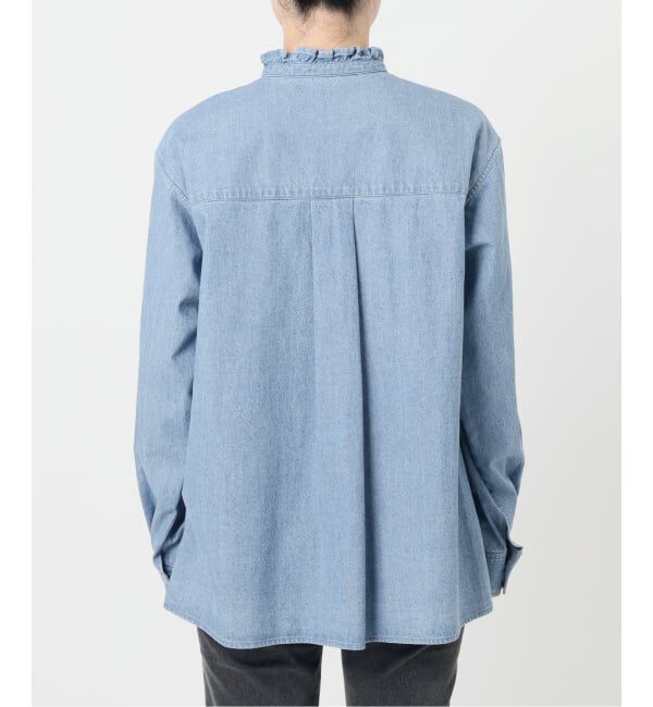 JOURNAL STANDARD relume「《追加3 / 新色》スタンドネックデニムフリルブラウス」|シャツ・ブラウス|