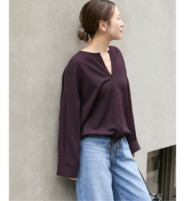 JOURNAL STANDARD「《予約》カットジョーゼットスキッパーブラウス」|シャツ・ブラウス|ブラウン