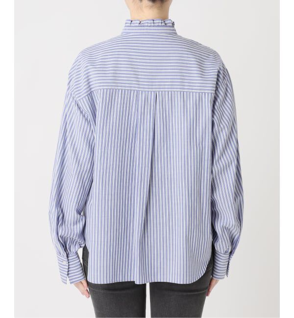 JOURNAL STANDARD relume「《WEB限定追加予約》フリルネックドビーストライプシャツ」|シャツ・ブラウス|