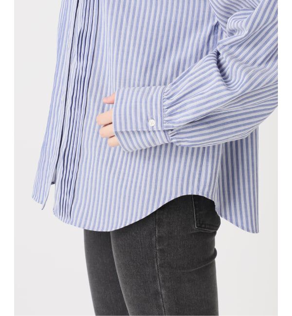 JOURNAL STANDARD relume「《WEB限定追加予約》フリルネックドビーストライプシャツ」|シャツ・ブラウス|