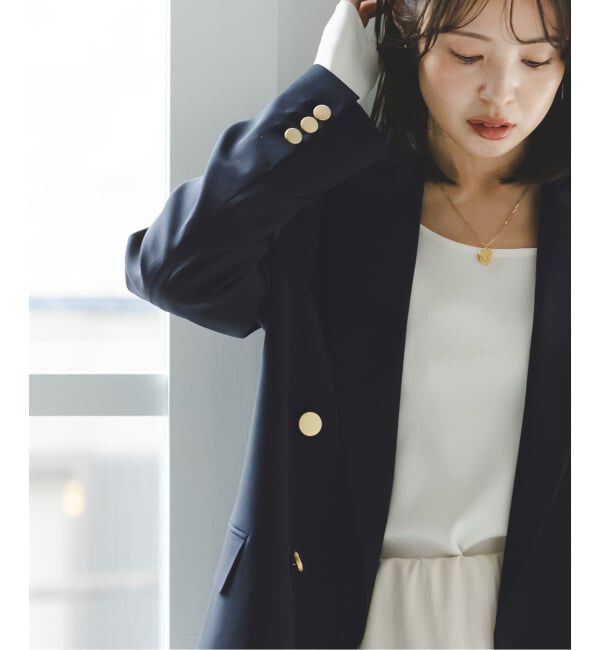 NOBLE「エステルツイルピークドラペルジャケット」|テーラードジャケット|