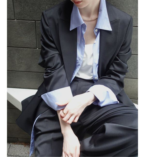 NOBLE「エステルツイルピークドラペルジャケット」|テーラードジャケット|