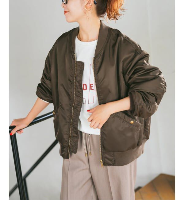 Spick and Span「ナイロンダブルジップブルゾン」|その他|ブラウン