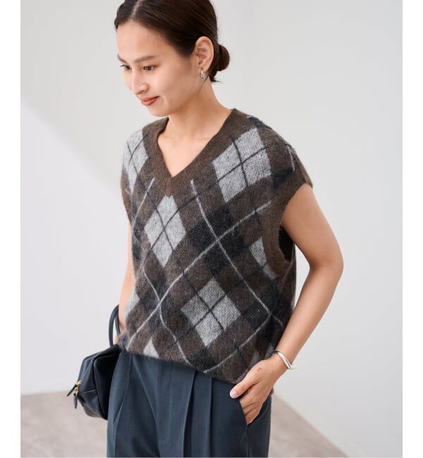 FRAMeWORK「アーガイルベスト」|ベスト・ジレ|