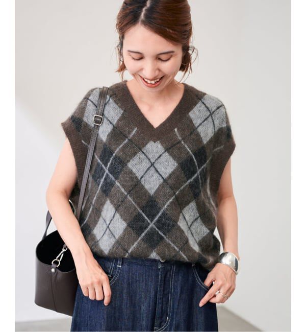 FRAMeWORK「アーガイルベスト」|ベスト・ジレ|