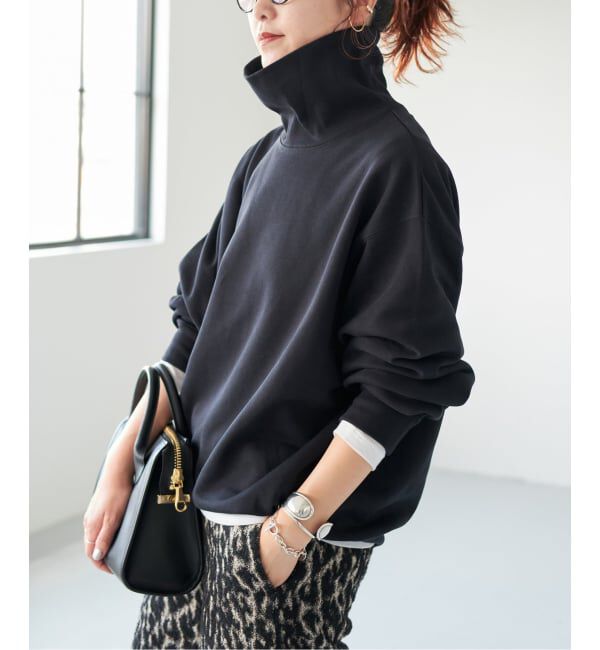 Spick and Span「《WEB限定 / 追加》裏毛ハイネックプルオーバー」|スウェット・ジャージ|ブラック