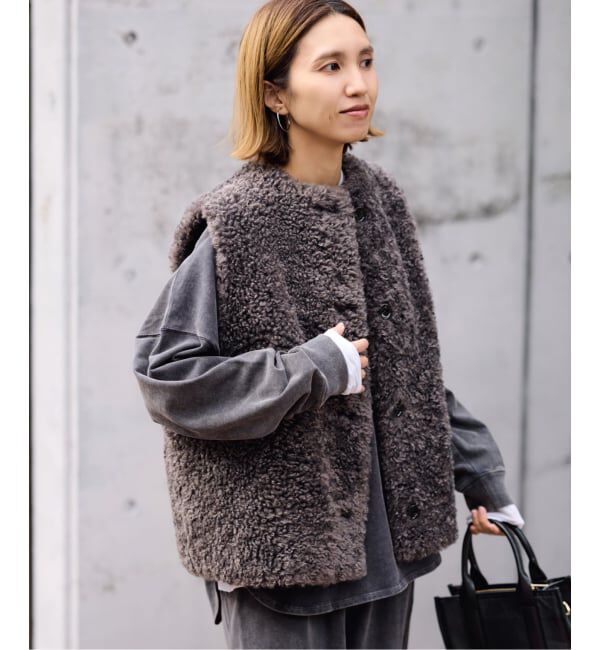 FRAMeWORK フェイクファーベスト　タグ付き FRAMeWORK｜≪追加≫フェイクファーベスト | Rakuten Fashion(楽天