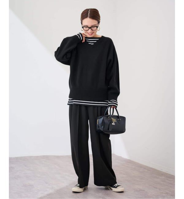 FRAMeWORK「ショルダースナップボーダーTee」|Tシャツ・カットソー|