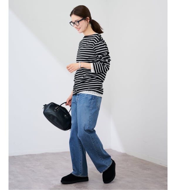 FRAMeWORK「ショルダースナップボーダーTee」|Tシャツ・カットソー|