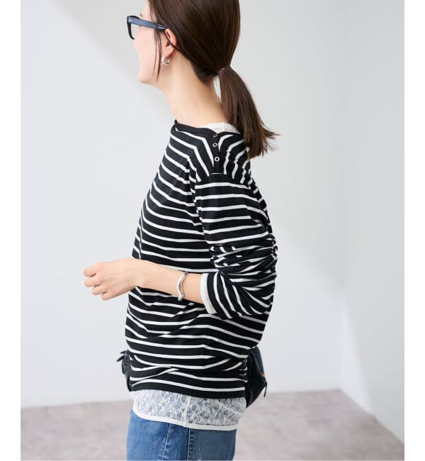 FRAMeWORK「ショルダースナップボーダーTee」|Tシャツ・カットソー|