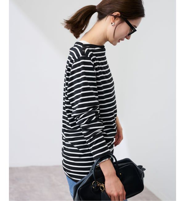 FRAMeWORK「ショルダースナップボーダーTee」|Tシャツ・カットソー|