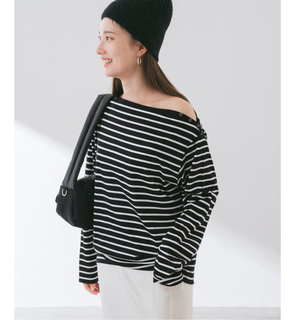 FRAMeWORK「ショルダースナップボーダーTee」|Tシャツ・カットソー|