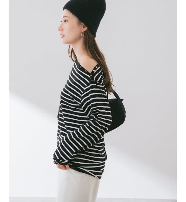 FRAMeWORK「ショルダースナップボーダーTee」|Tシャツ・カットソー|