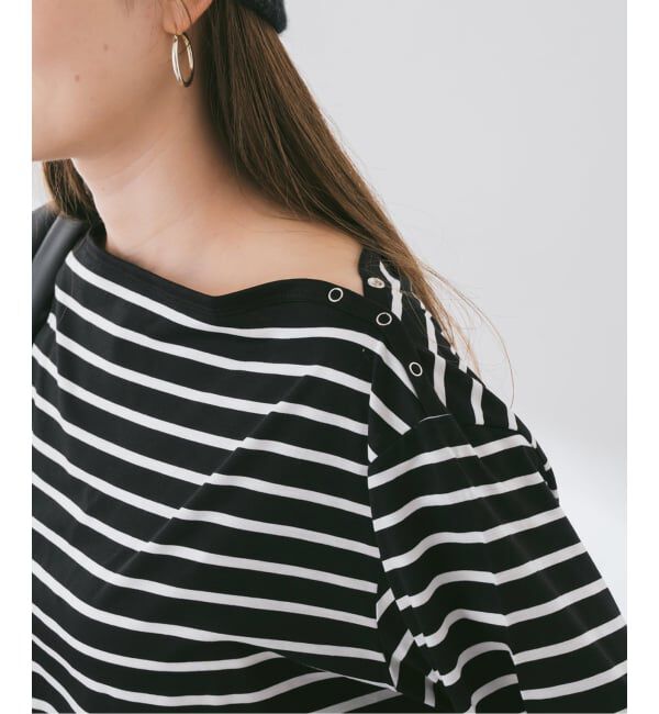 FRAMeWORK「ショルダースナップボーダーTee」|Tシャツ・カットソー|