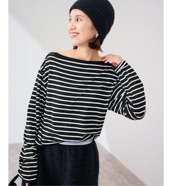 FRAMeWORK「ショルダースナップボーダーTee」|Tシャツ・カットソー|