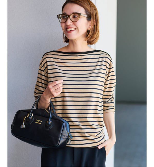 FRAMeWORK「ショルダースナップボーダーTee」|Tシャツ・カットソー|