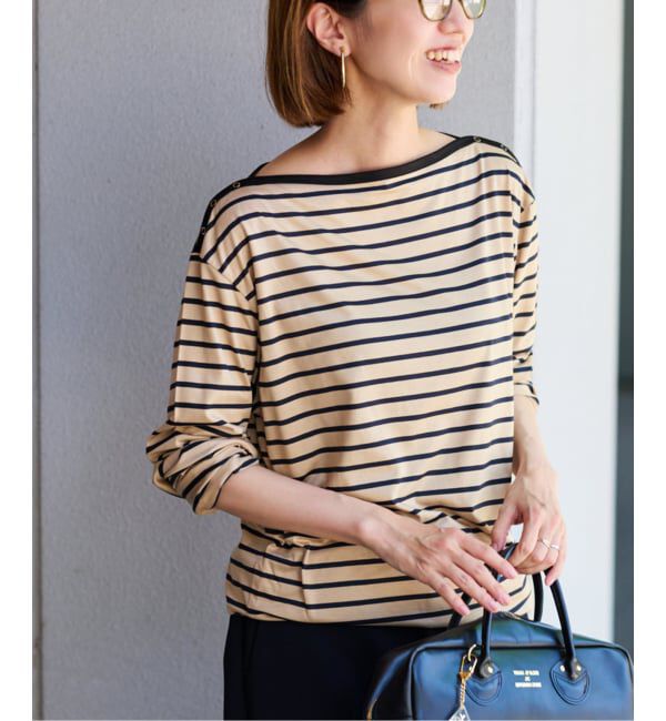 FRAMeWORK「ショルダースナップボーダーTee」|Tシャツ・カットソー|