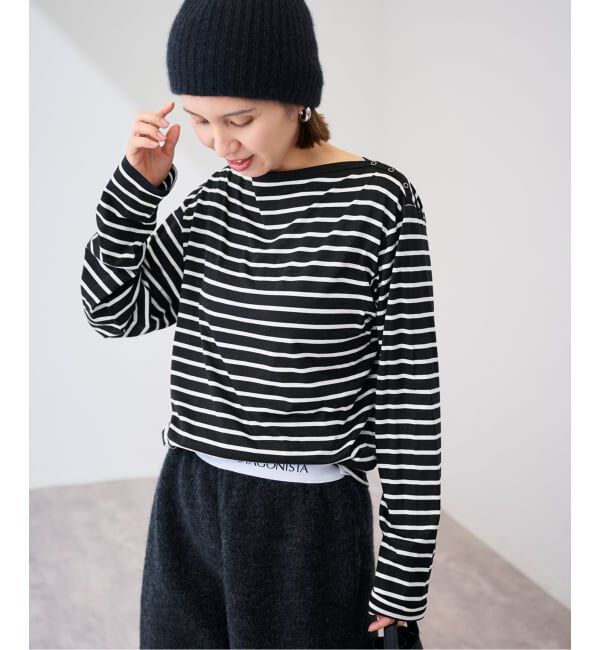FRAMeWORK「ショルダースナップボーダーTee」|Tシャツ・カットソー|