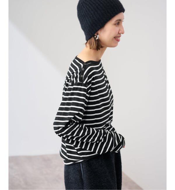 FRAMeWORK「ショルダースナップボーダーTee」|Tシャツ・カットソー|