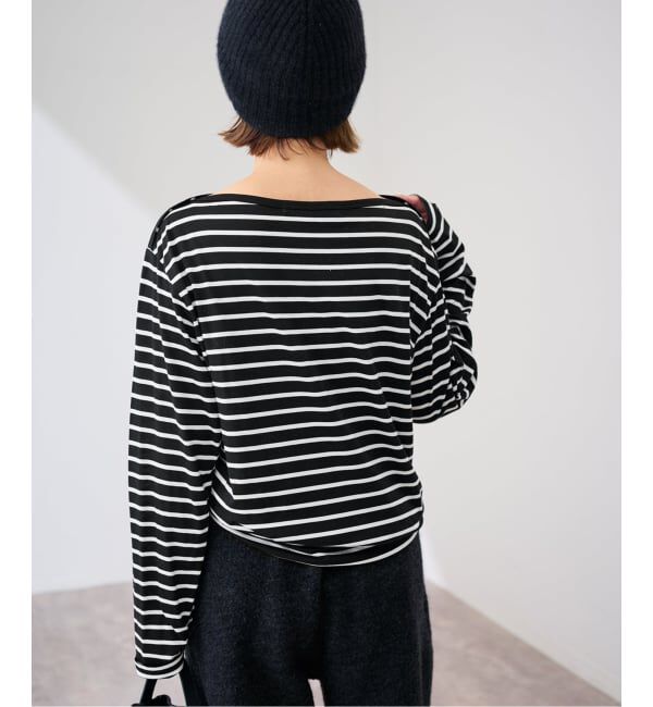 FRAMeWORK「ショルダースナップボーダーTee」|Tシャツ・カットソー|