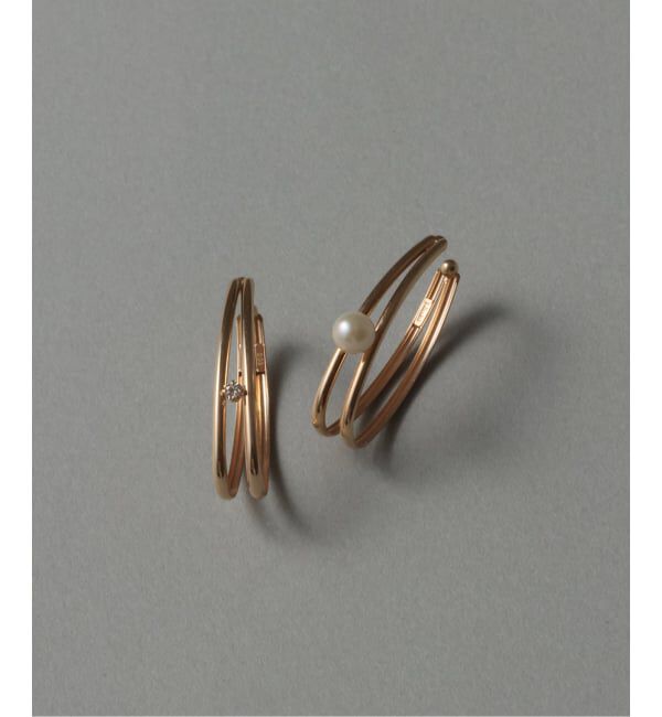 Lilas by Spick&Span「ダイヤサンド2ラインイヤーカフ K10（片耳）」|イヤーカフ|