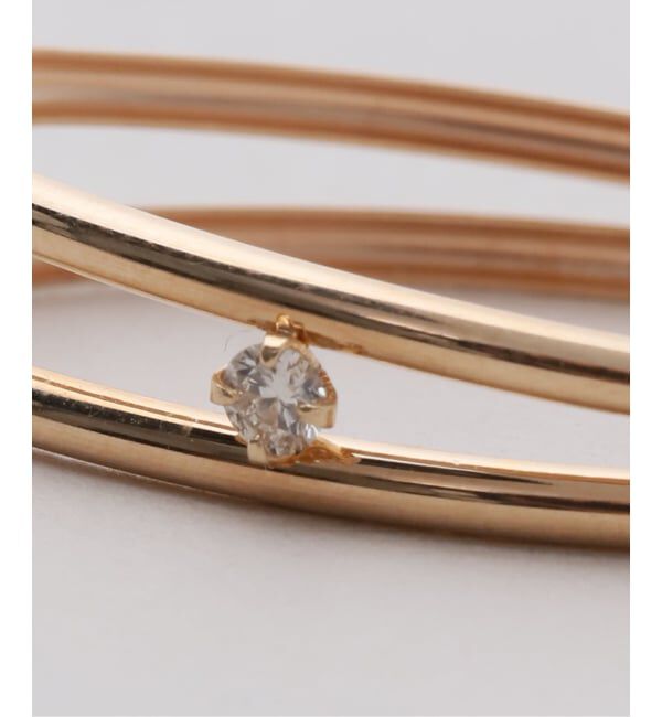 Lilas by Spick&Span「ダイヤサンド2ラインイヤーカフ K10（片耳）」|イヤーカフ|