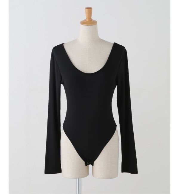 NOBLE「determ/デターム Scoop-Neck Bodysuit」|インナー|ブラック