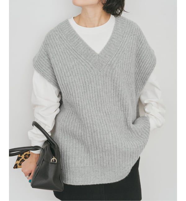 Spick and Span「オーバーサイズVネックニットベスト」|ベスト・ジレ|