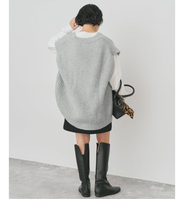 Spick and Span「オーバーサイズVネックニットベスト」|ベスト・ジレ|
