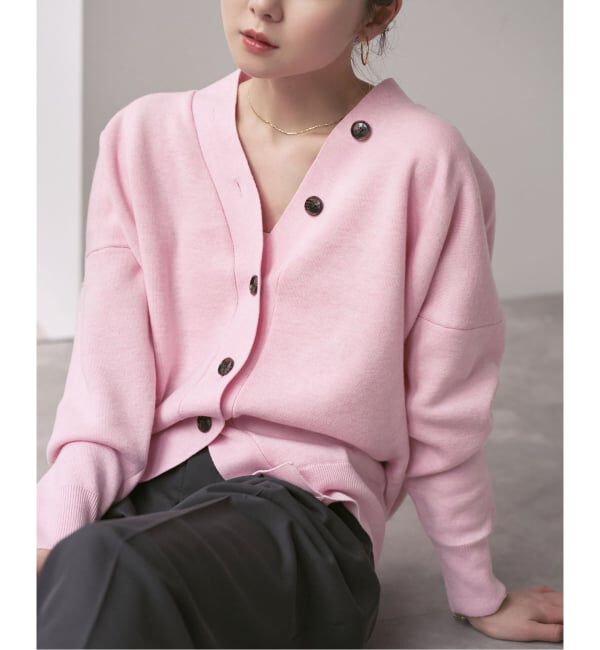 NOBLE「《追加》Vネックドルマンカーディガン」|カーディガン|ピンク A