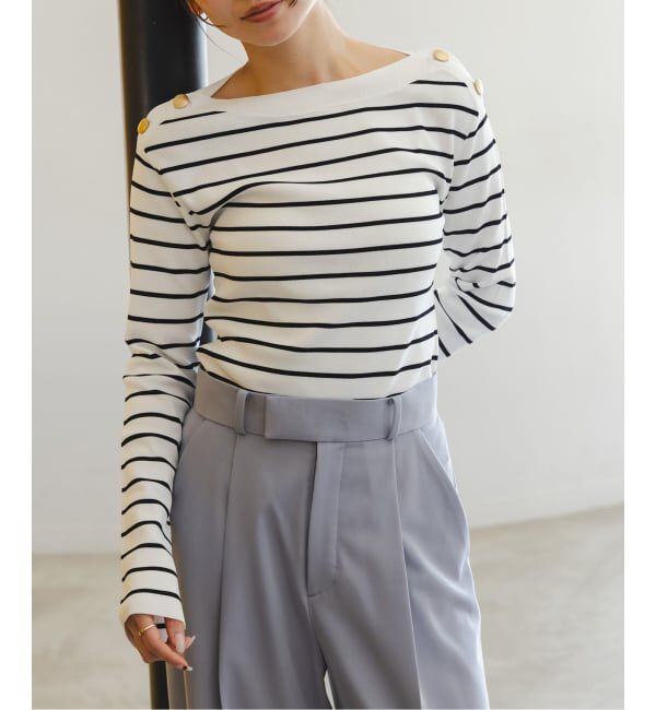 NOBLE「ショルダーボタンニットプルオーバー」|ニット・セーター|